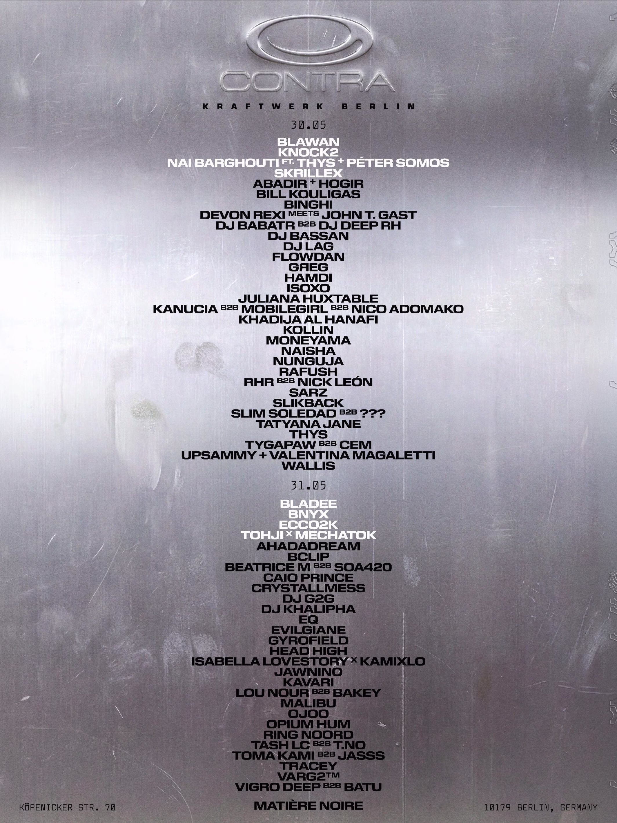 CONTRA. Berlin. May 30–31.